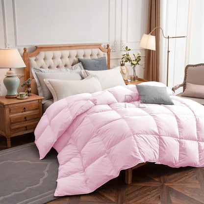 Ayanshi Hotel Bedding Comforter Twin Size, Duvet Insert, Quilted Comforter with Corner Tabs, All Season Lightweight Quilt, Down Alternative Hotel Comforter Twin Size 68X90 Baby Pink
