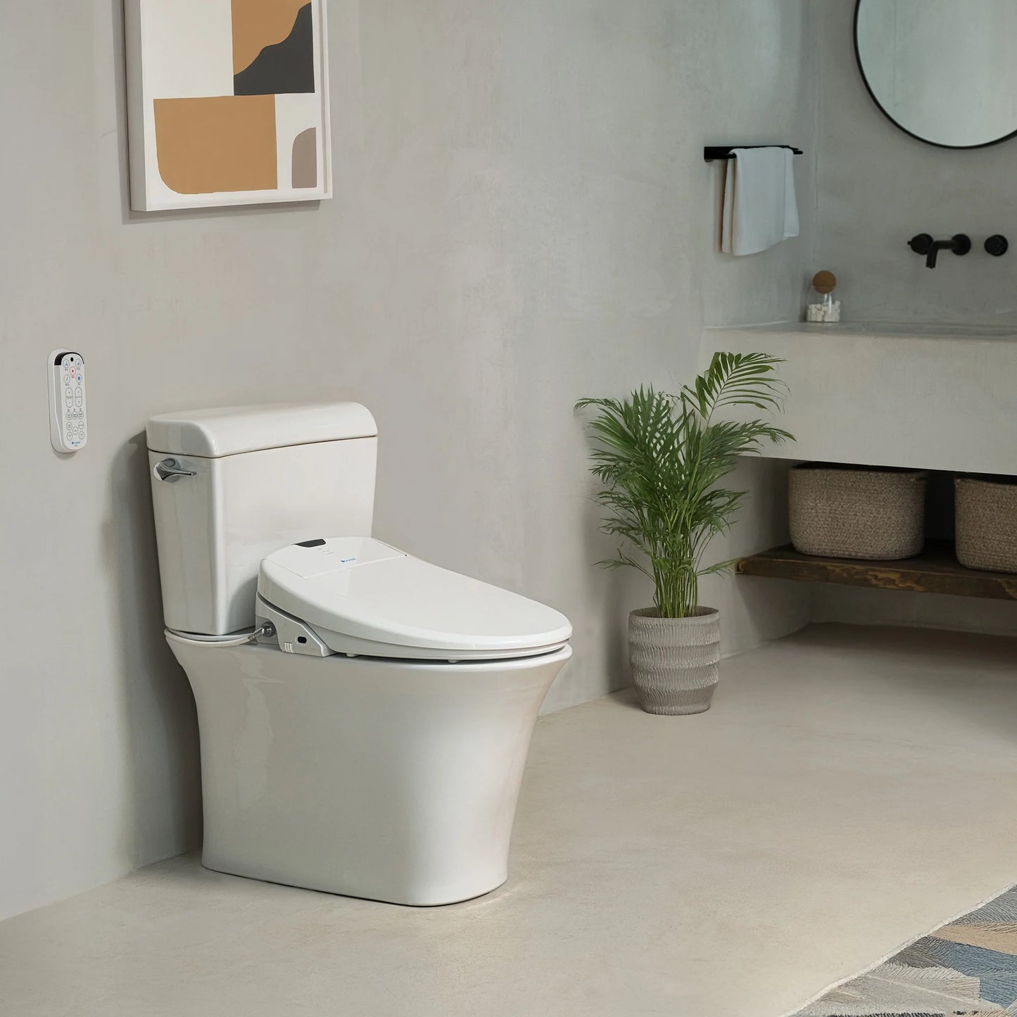 Brondell Bidet Toilet Seat S1400, Smart Toilet Seat, Dual Stainless-Steel, Self-Cleaning Nozzle With Clean Plus Technology, Endless Warm Water Bidet, Warm Air Dryer-Nightlight, Heated Seat, Elongated