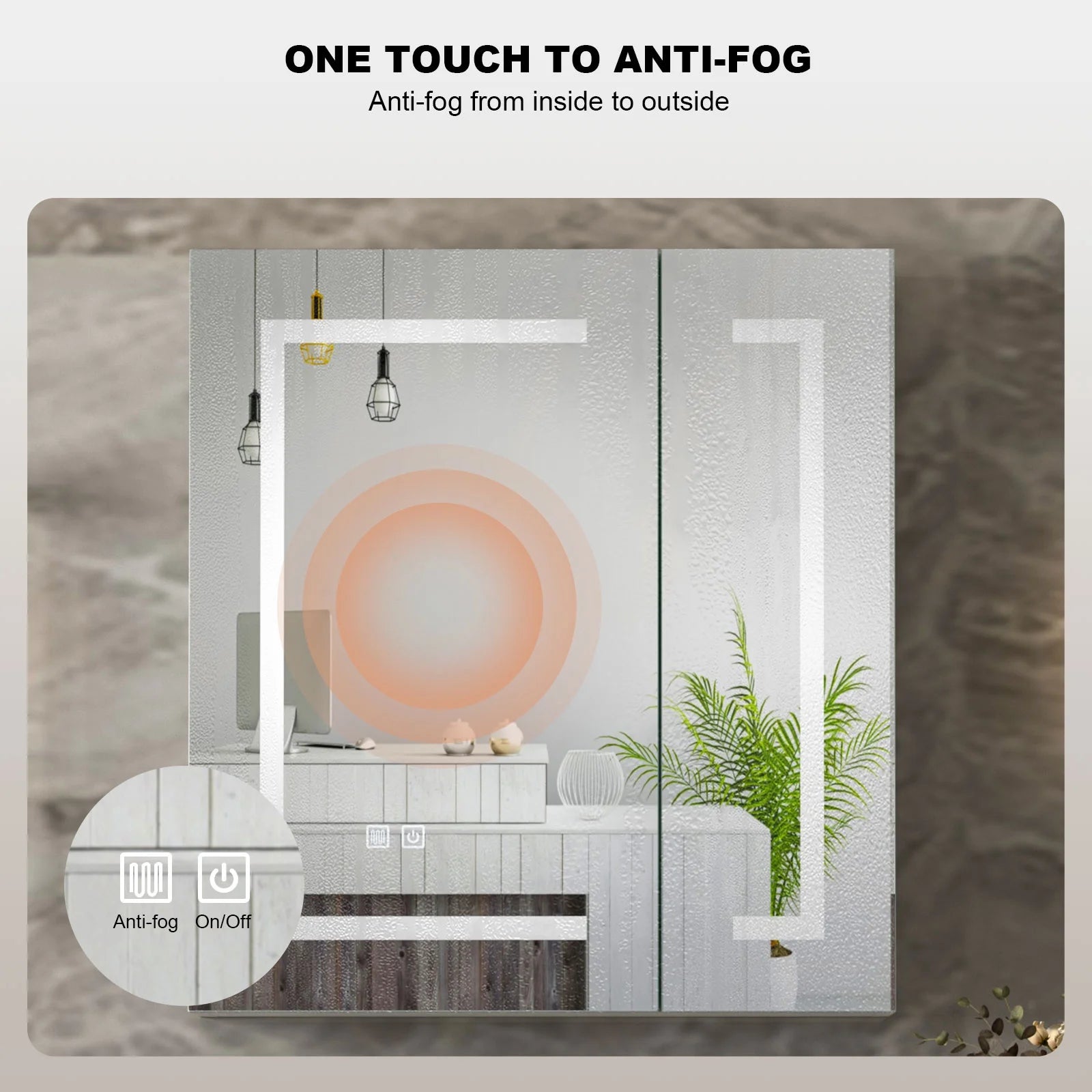 Led Medicine Cabinets for Bathroom with Mirror Lighted Mirror Cabinet with Defogger Surface Mount Bathroom Vanity Medicine Cabinet with Storage 23.7X 25.6Inch