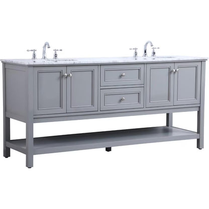 Elegant Kitchen and Bath 72 in. double sink bathroom vanity set in Black