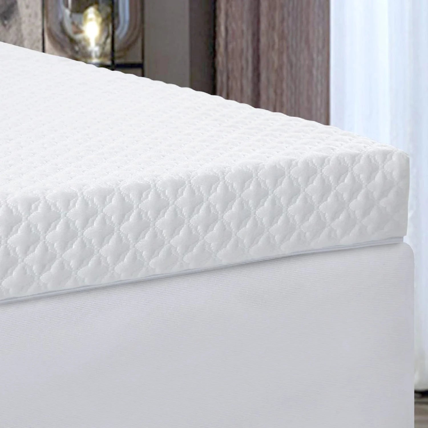 SOPAT 3 Inch Memory Foam Mattress Topper Queen Size,7-Zone High Density Cooling Gel-Infused Mattress Pad,with Removable & Washable Bamboo Fiber Cover