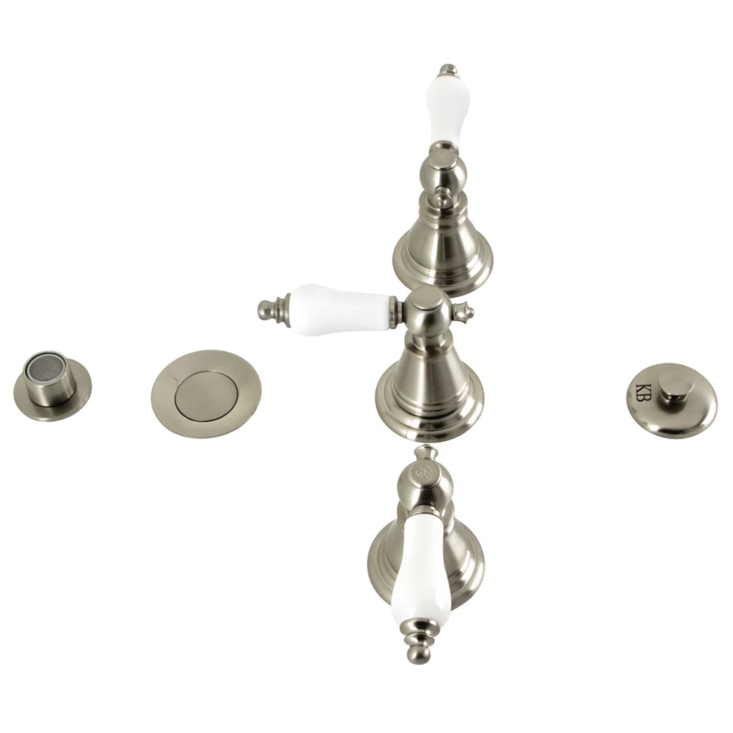 Kingston Brass KB320PL Victorian Three-Handle Bidet Faucet, Matte Black