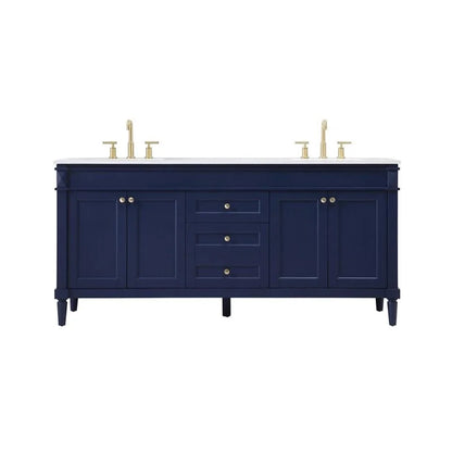 Elegant Kitchen and Bath 72 Inch Double Bathroom Vanity In Blue