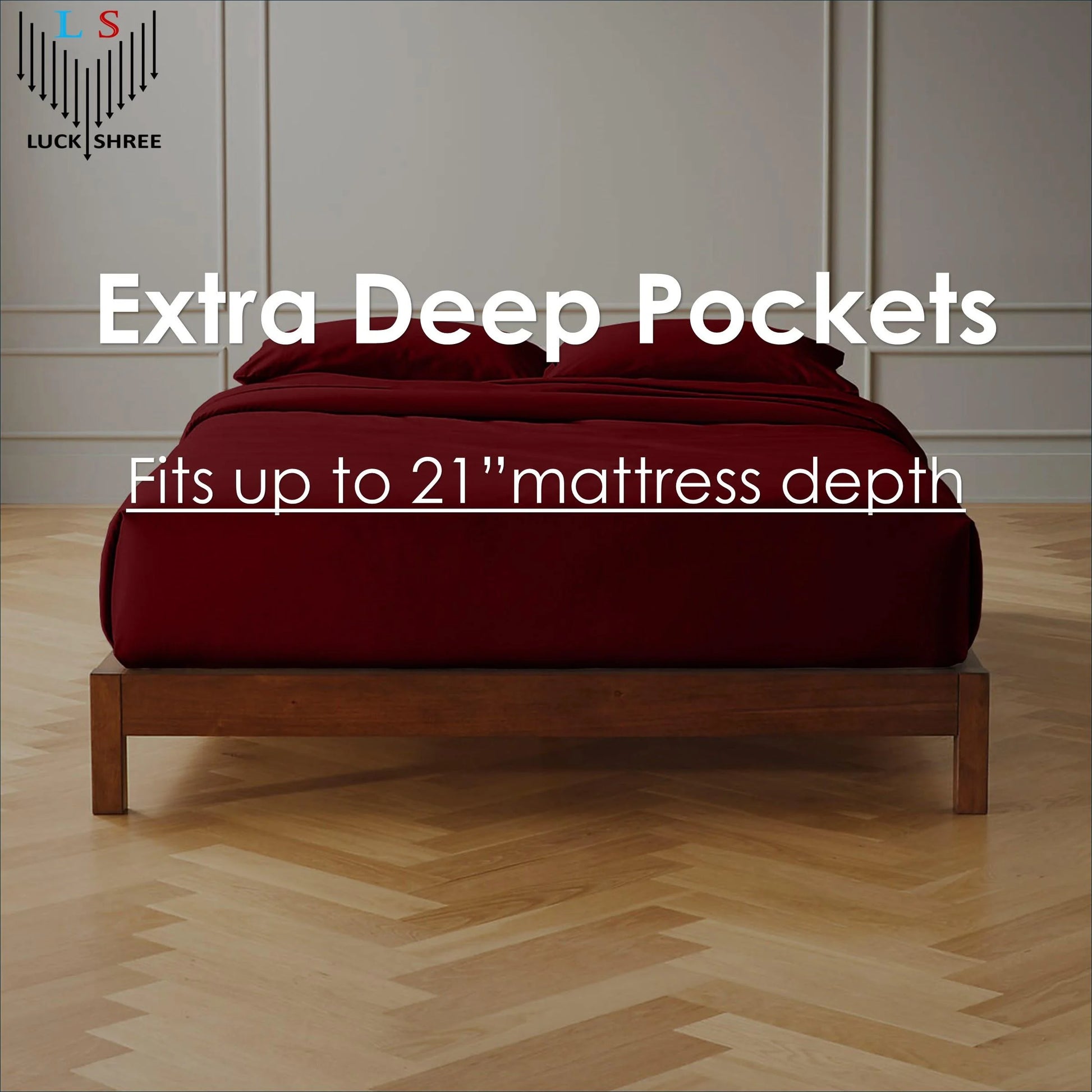 21" EXTRA DEEP POCKETS - 800-Thread Count 100% Egyptian Cotton California King Sheet Set, 4PC (1 Flat, 1 Fitted, 2 Pillowcases) Long Staple Cotton, 800-TC Pure Cotton - Burgundy